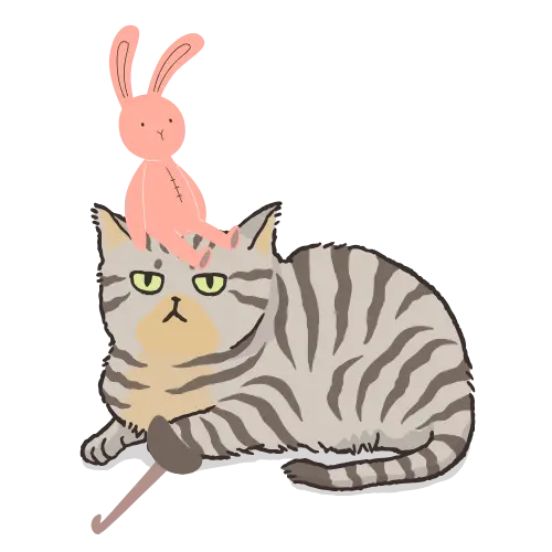 Image représentant la mascotte de Hook Atelier avec un doudou sur la tête