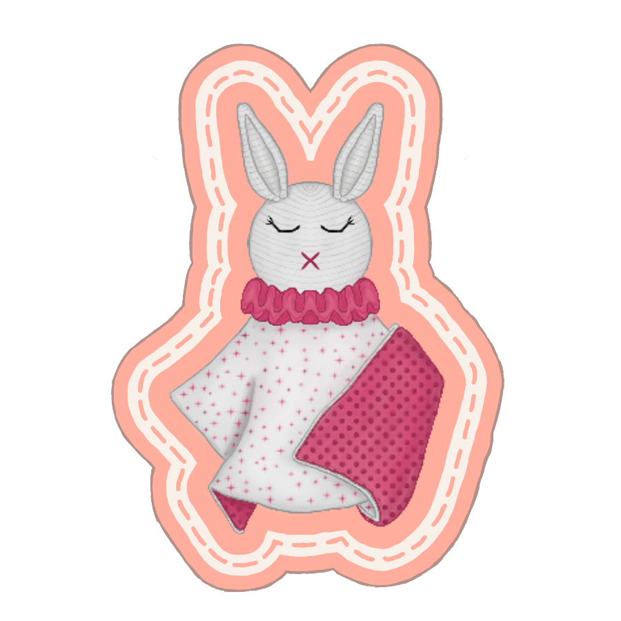 Image qui représente un doudou couverture en version lapin
